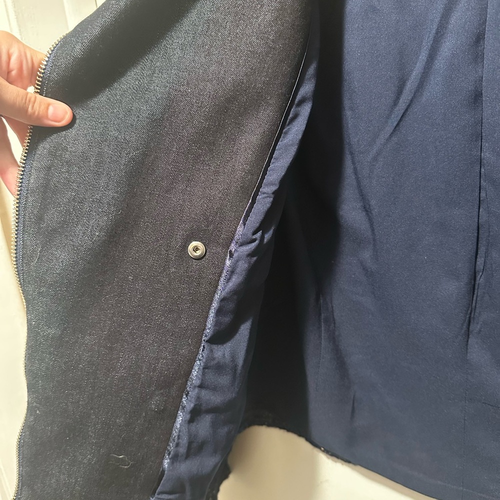 White House Black Market Blue Shimmer Tweed Moto Jacket 4 - Picture 13 of 13
